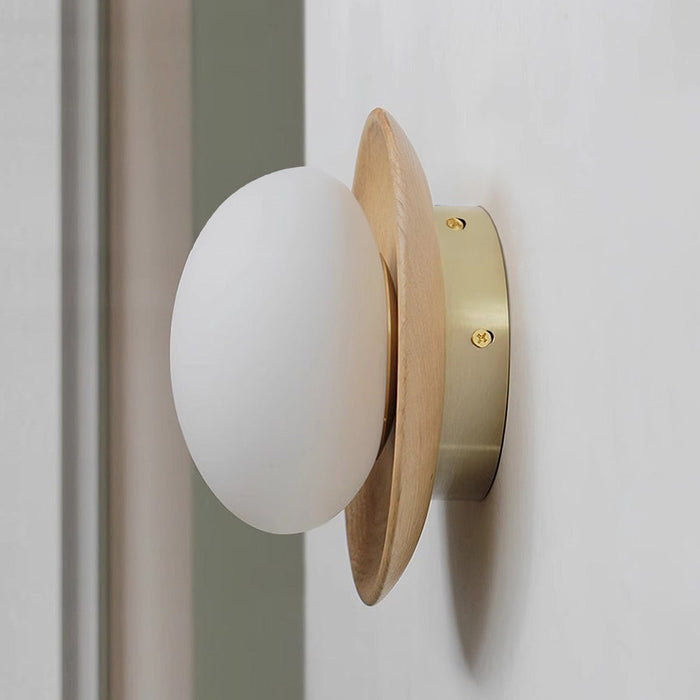 LumeVibe | Natural Wood White Wall Lamp