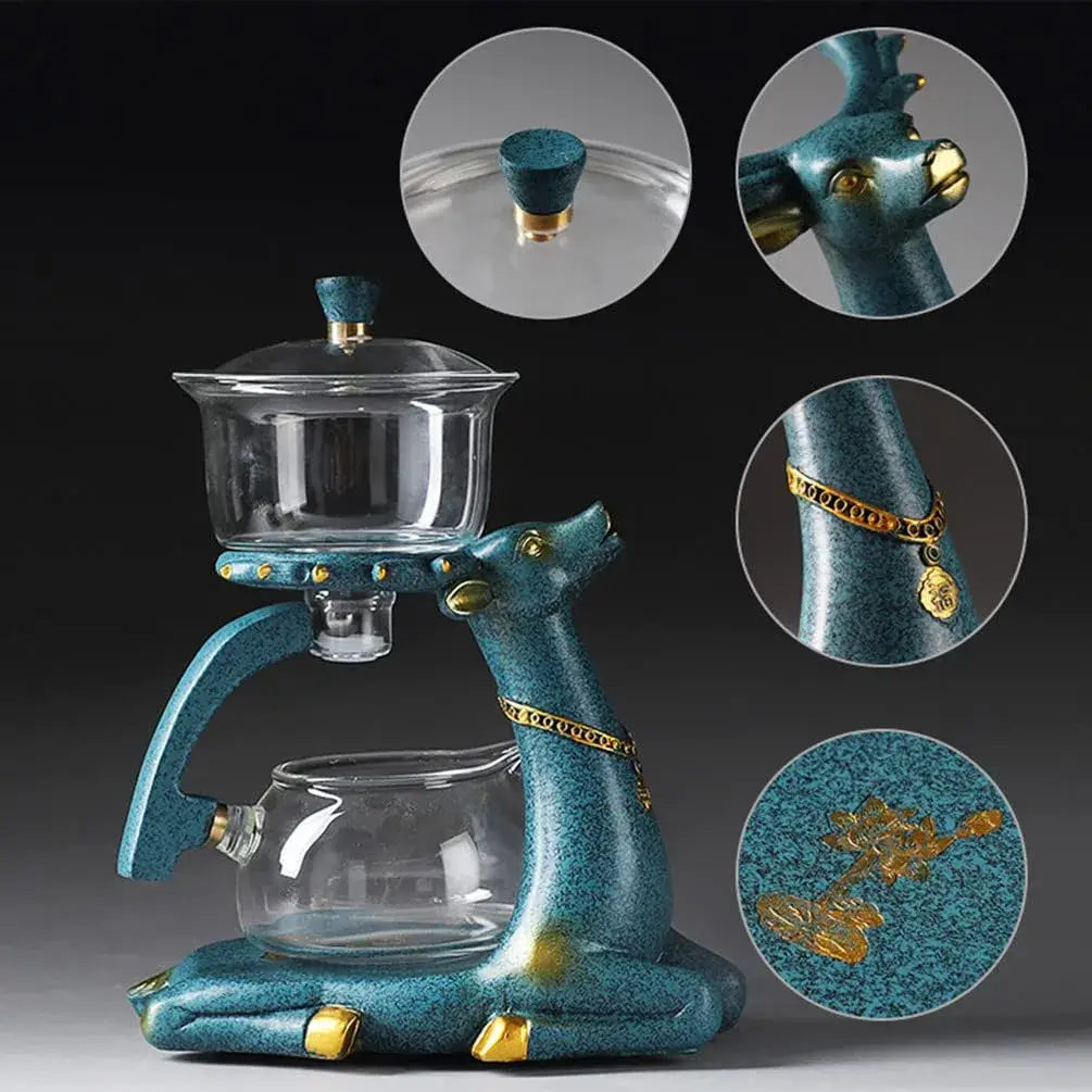 Elegante Teekanne mit Hirschmotiv
