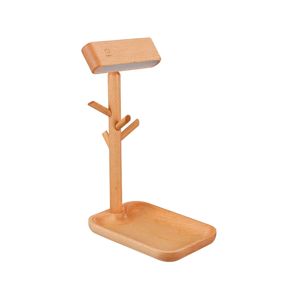 Elegante LED-Tischlampe mit Stauraum