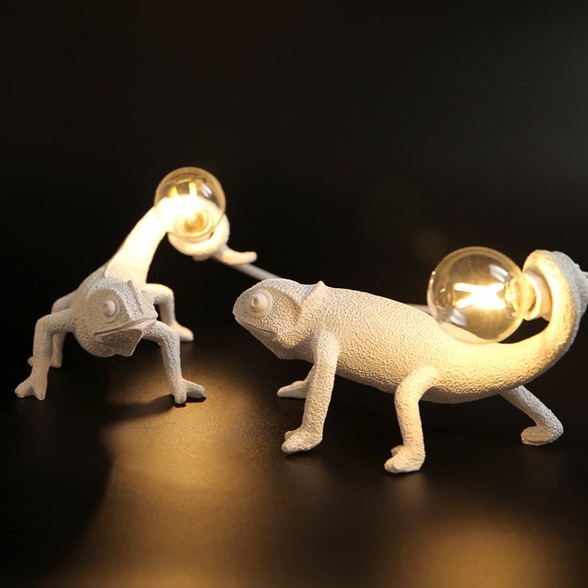 GlowFlicker | Lámparas de mesa modernas de resina animal lagarto