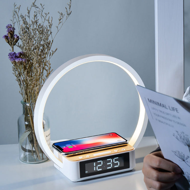 Lunacube | LED Alarm Clock Table Lamp with Wireless Charger 3