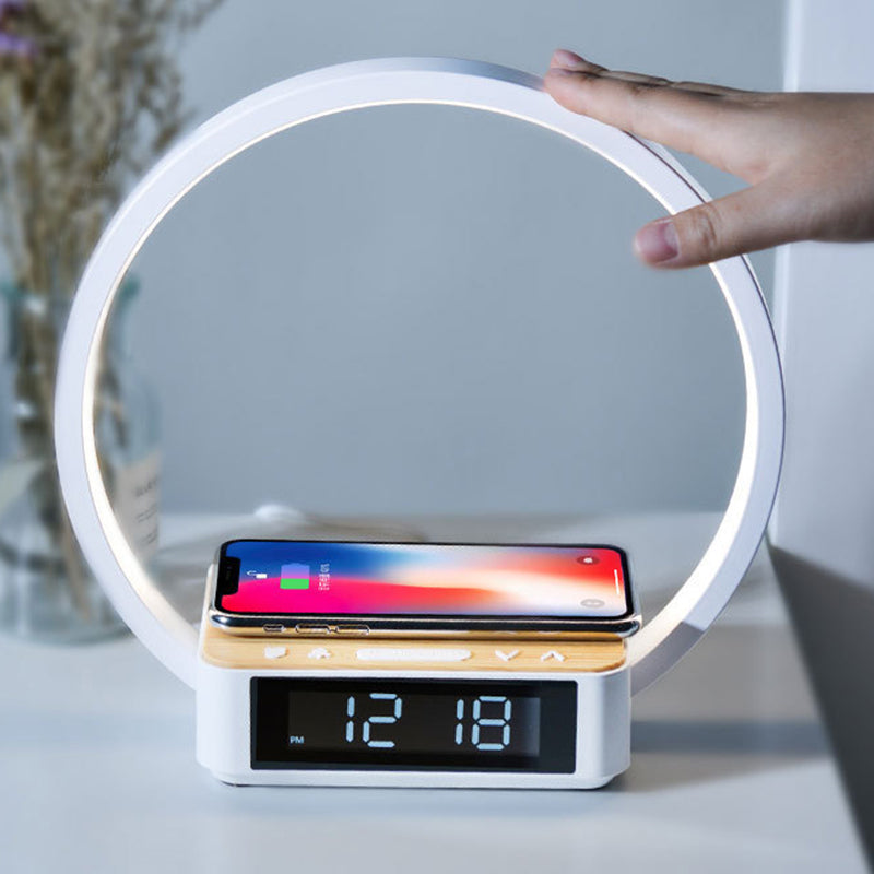 Lunacube | LED Alarm Clock Table Lamp with Wireless Charger 4