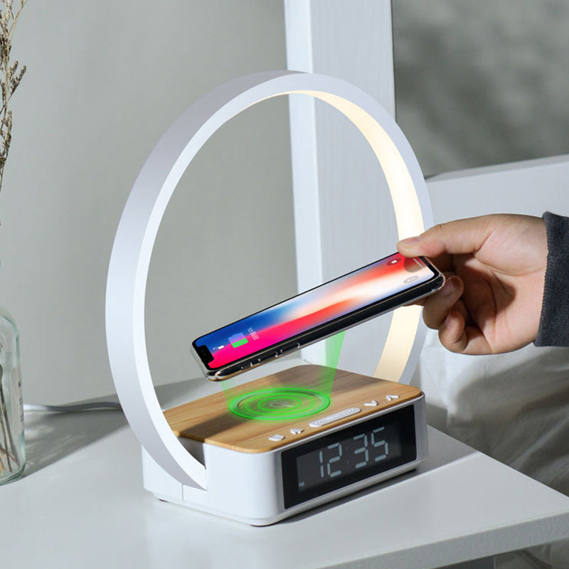 Lunacube | LED Alarm Clock Table Lamp with Wireless Charger 8