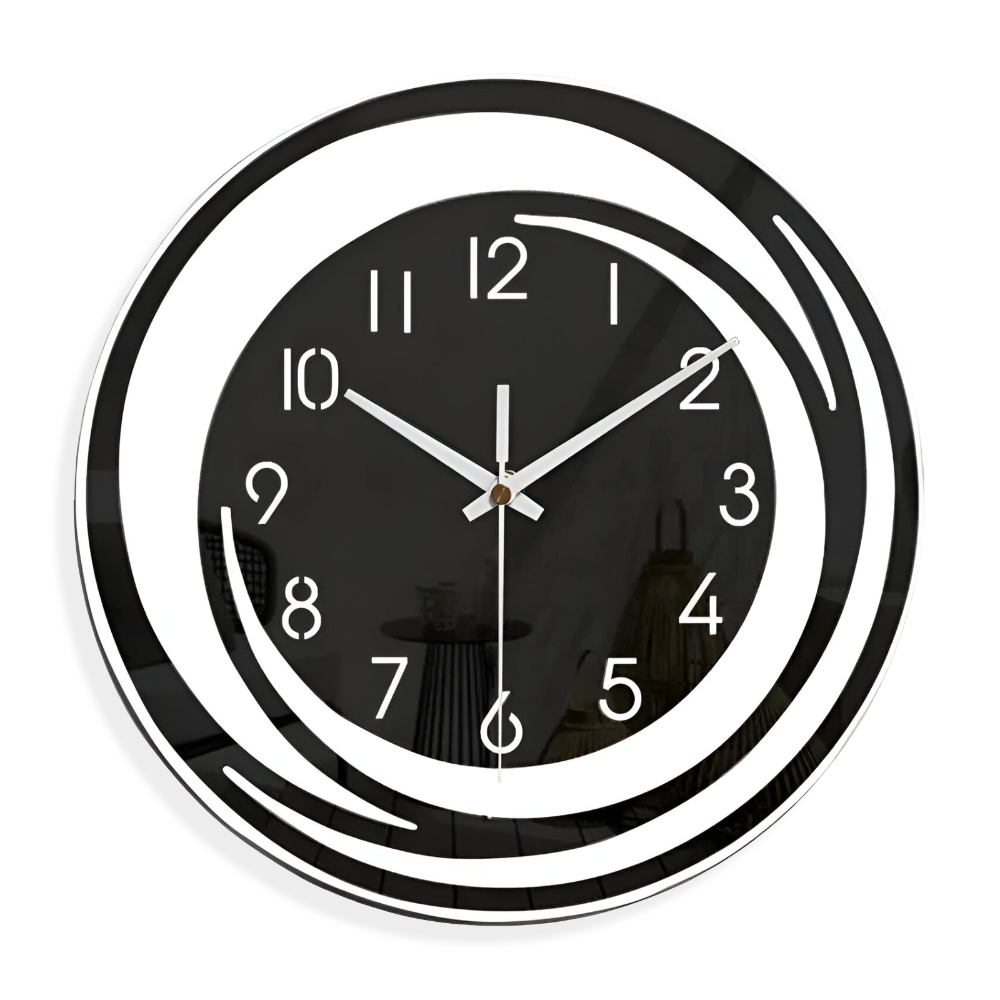 Moderne schwarze Acryl-Wanduhr Dekor