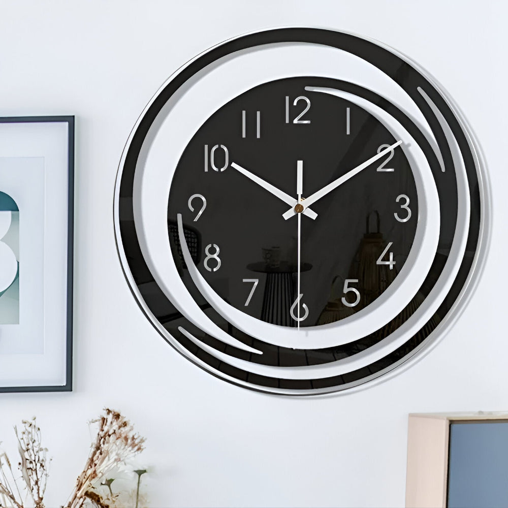 Moderne schwarze Acryl-Wanduhr Dekor