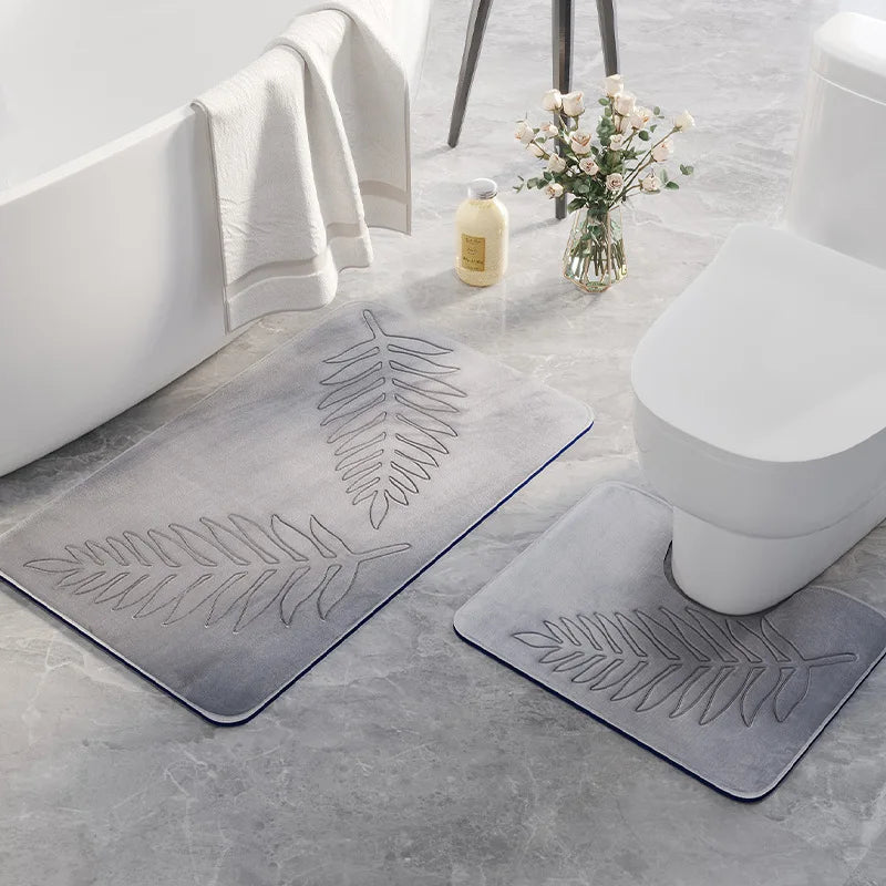 Juego de alfombrillas de baño de espuma viscoelástica antideslizante