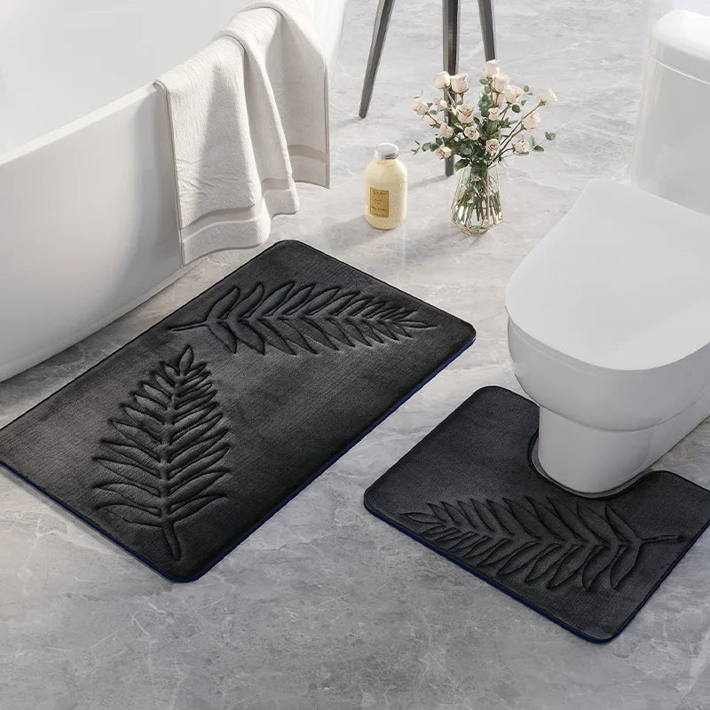 Juego de alfombrillas de baño de espuma viscoelástica antideslizante