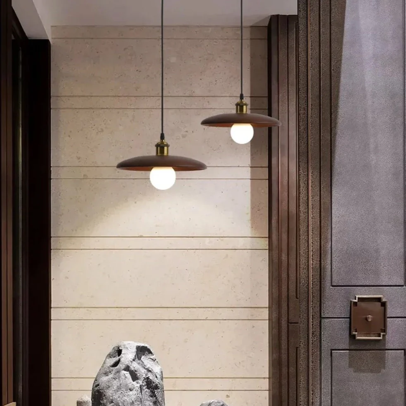 Lámpara colgante LED de madera minimalista nórdica