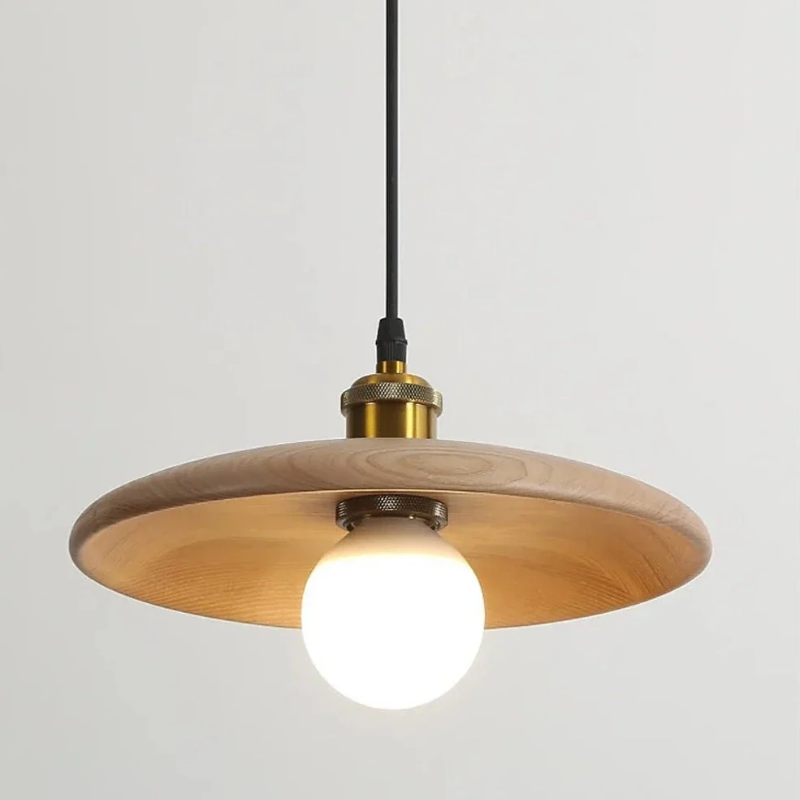 Lámpara colgante LED de madera minimalista nórdica