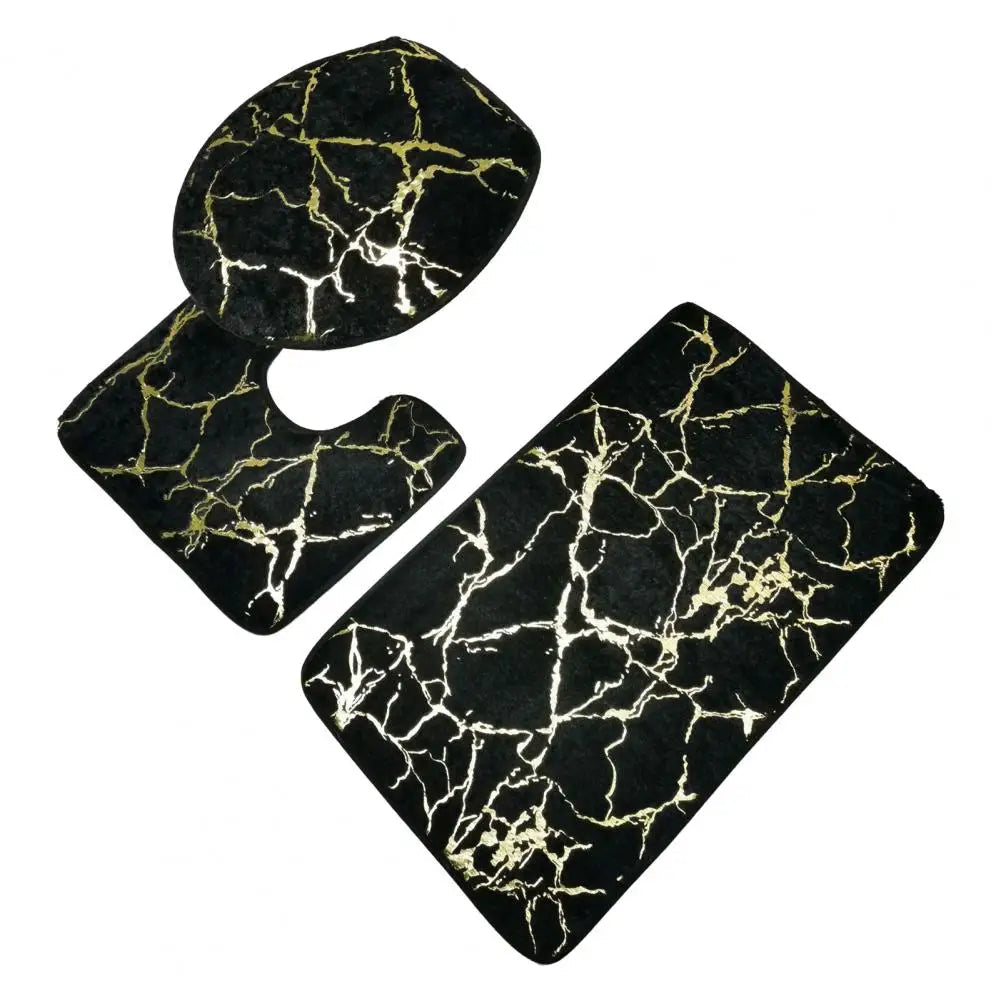 Luxury Stripe Toilet Mat Set