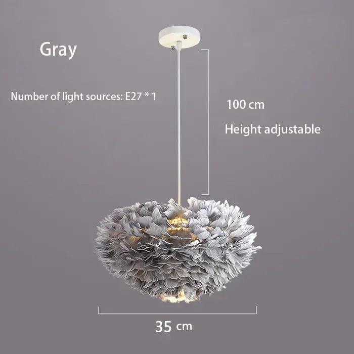 Plumeflare | Airy LED Pendant Light with Soft Feathers 11