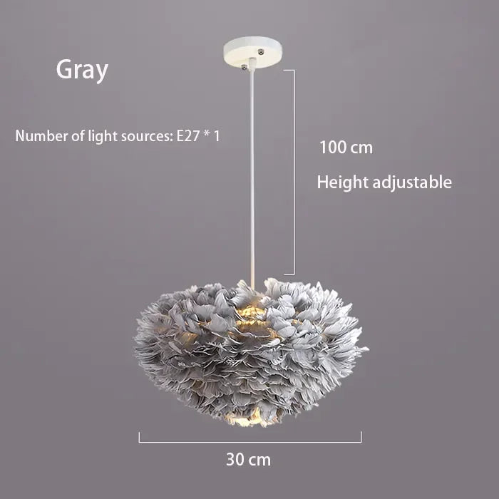 Plumeflare | Airy LED Pendant Light with Soft Feathers 13