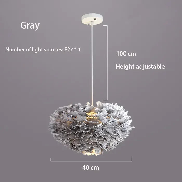 Plumeflare | Airy LED Pendant Light with Soft Feathers 15