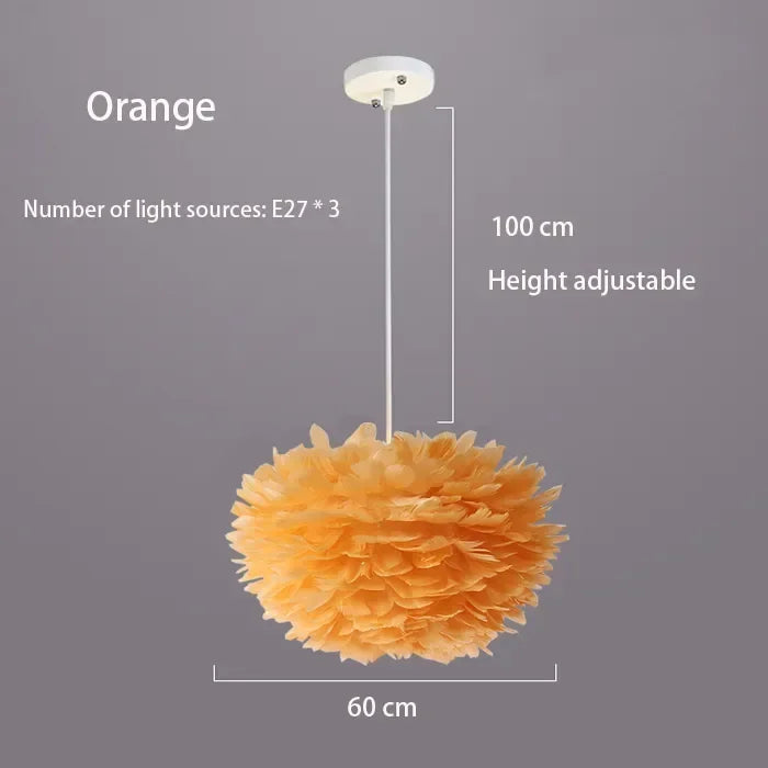 Plumeflare | Airy LED Pendant Light with Soft Feathers 16