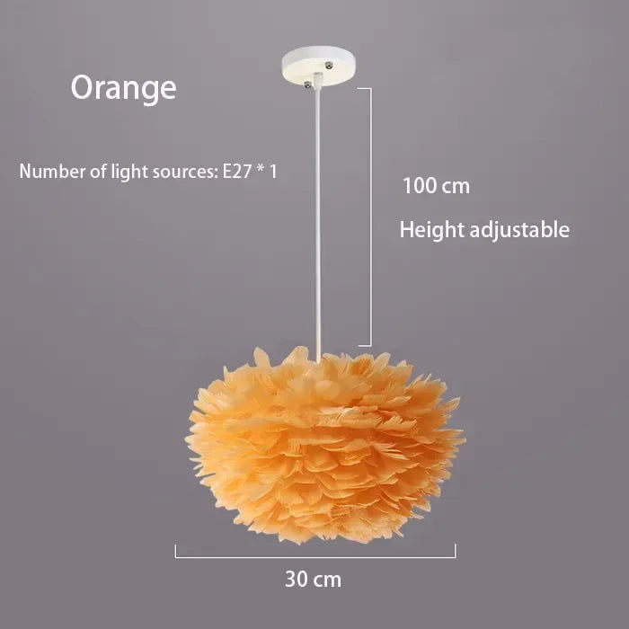 Plumeflare | Airy LED Pendant Light with Soft Feathers 20