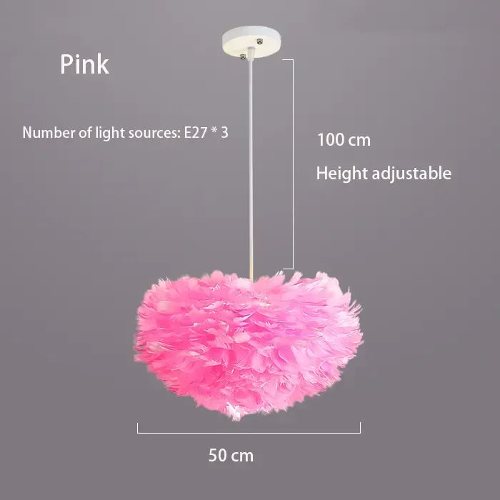 Plumeflare | Airy LED Pendant Light with Soft Feathers 22