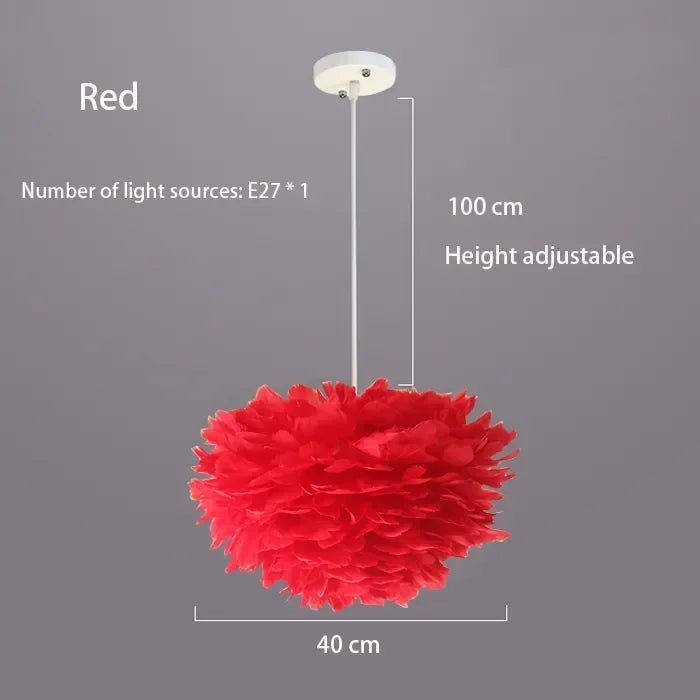 Plumeflare | Airy LED Pendant Light with Soft Feathers 24