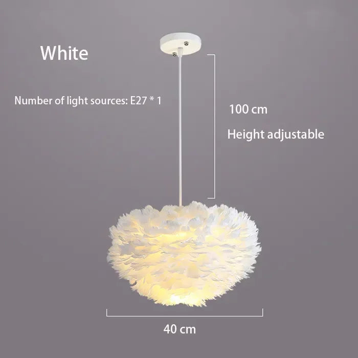 Plumeflare | Airy LED Pendant Light with Soft Feathers 9