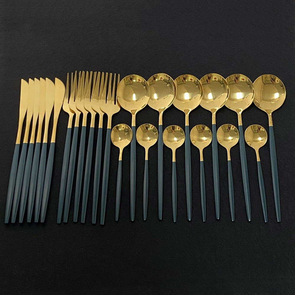 Juego de utensilios de cocina premium de acero inoxidable