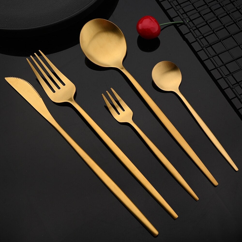 Juego de utensilios de cocina premium de acero inoxidable