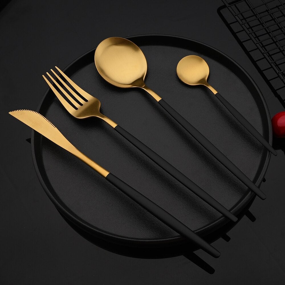 Juego de utensilios de cocina premium de acero inoxidable