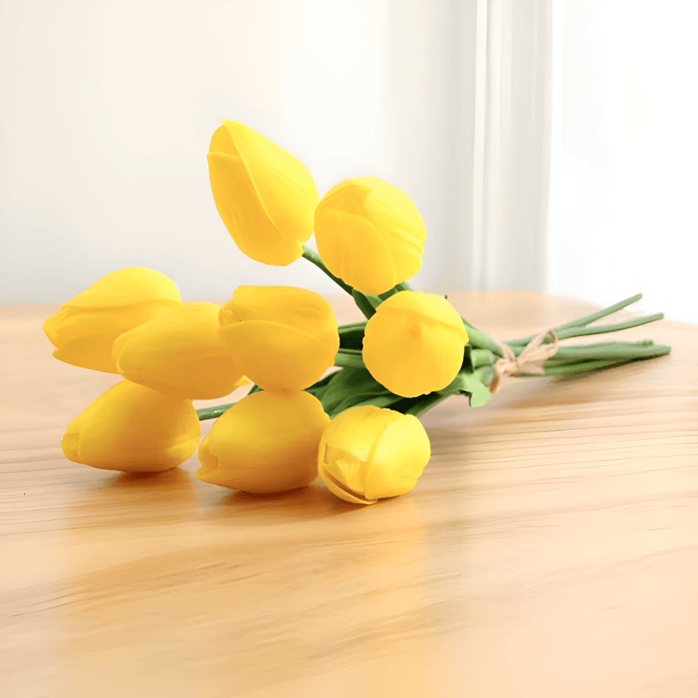 Conjunto de ramo de tulipanes artificiales realistas