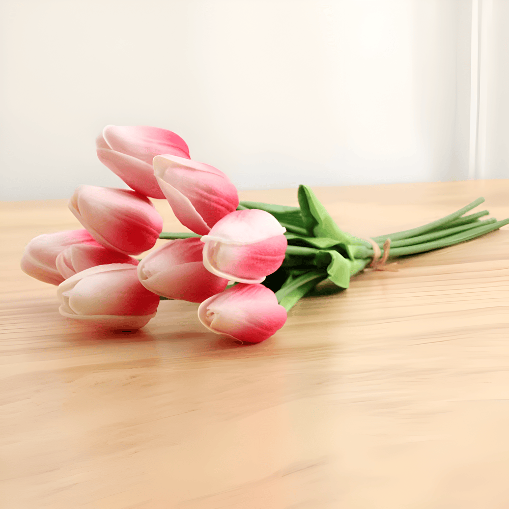 Conjunto de ramo de tulipanes artificiales realistas