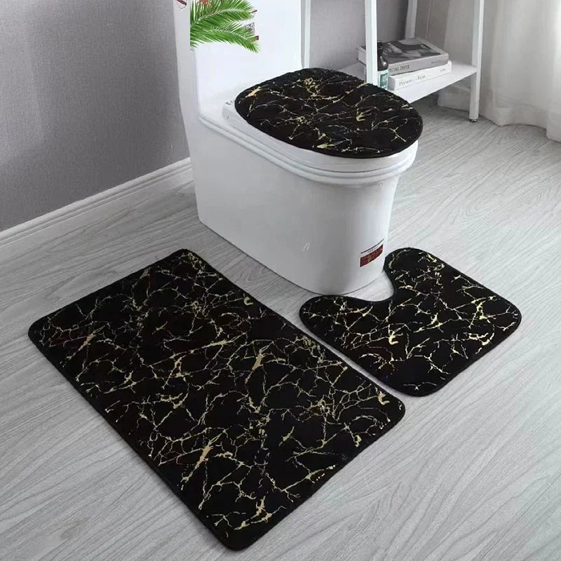 Luxury gold anti-slip toilet Mat Set