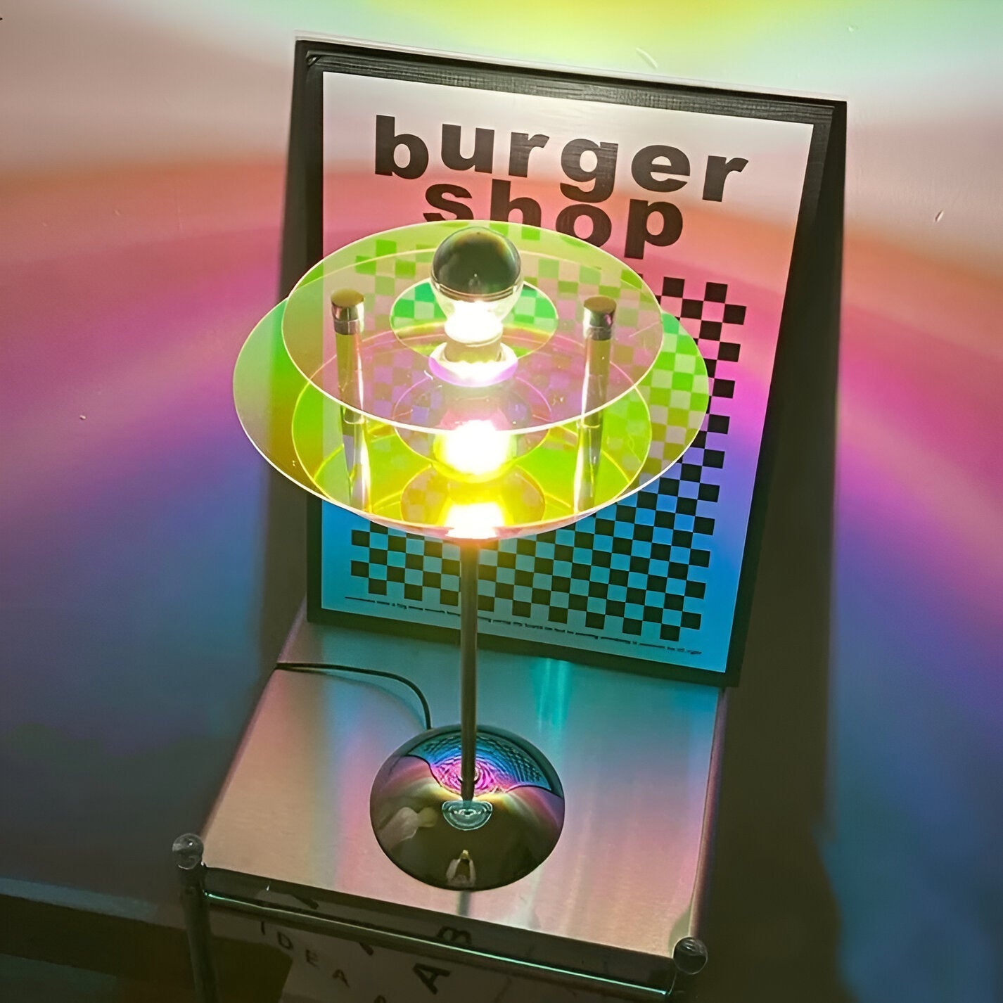 Lámpara de mesa LED Retro Disc