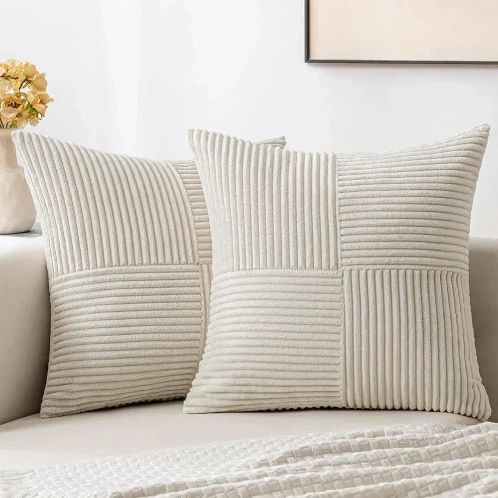 Soft Corded Sofa Cushion Cover