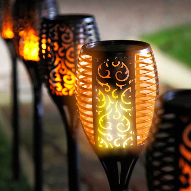 Solar Powered Tiki Torches for Garden Outdoor Decor