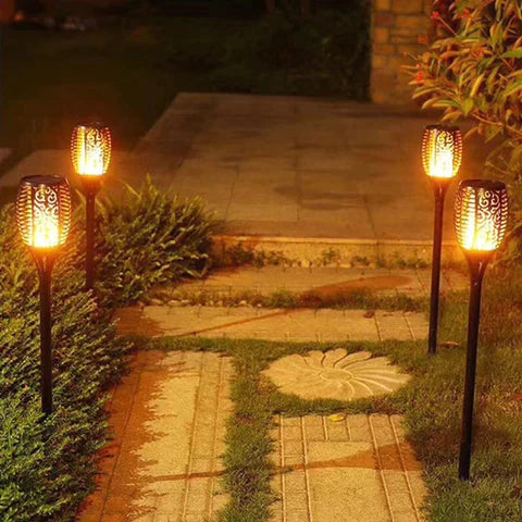Solar Powered Tiki Torches for Garden Outdoor Decor