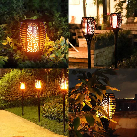 Solar Powered Tiki Torches for Garden Outdoor Decor
