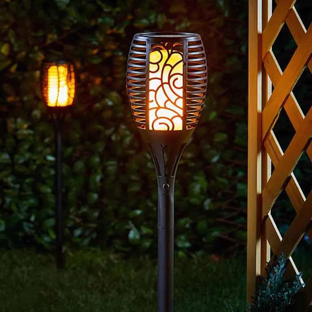 Solar Powered Tiki Torches for Garden Outdoor Decor