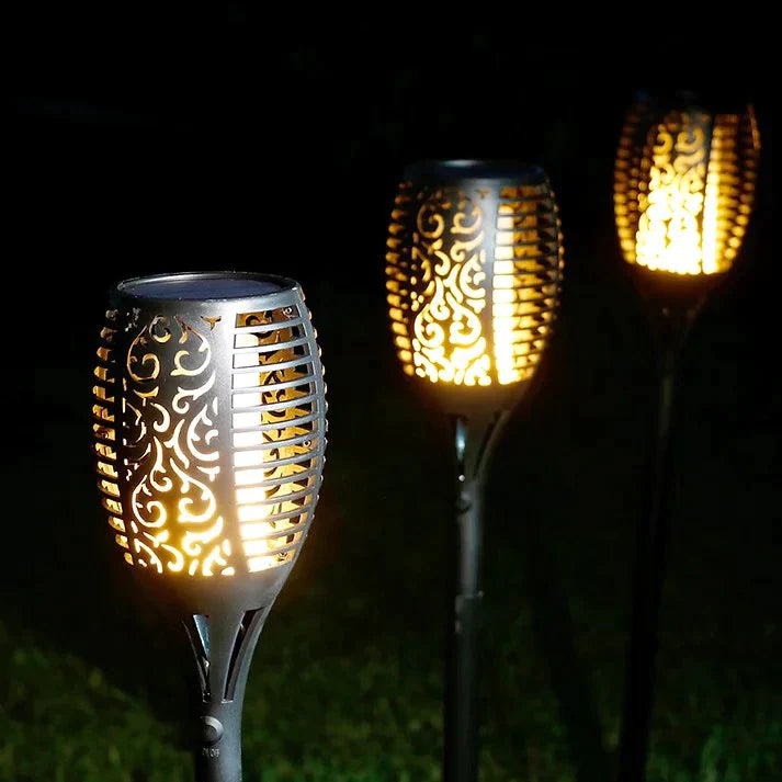Solar Powered Tiki Torches for Garden Outdoor Decor