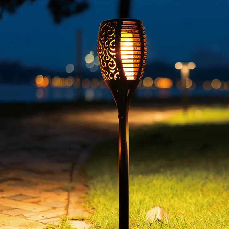 Solar Powered Tiki Torches for Garden Outdoor Decor