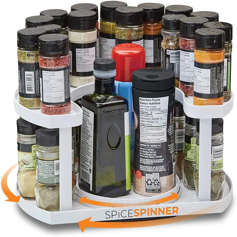 Space-Saving Rotating Spice Rack Organizer