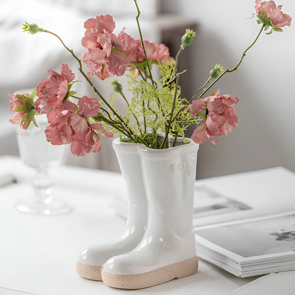 Stylish Ceramic Boot-Shaped Flower Vase