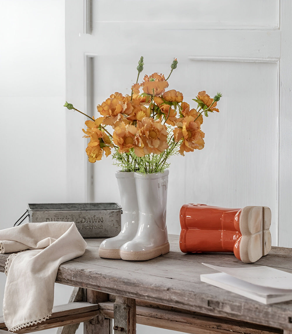 Stylish Ceramic Boot-Shaped Flower Vase