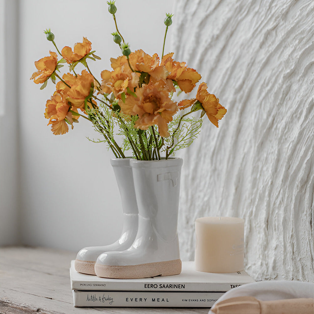 Stylish Ceramic Boot-Shaped Flower Vase