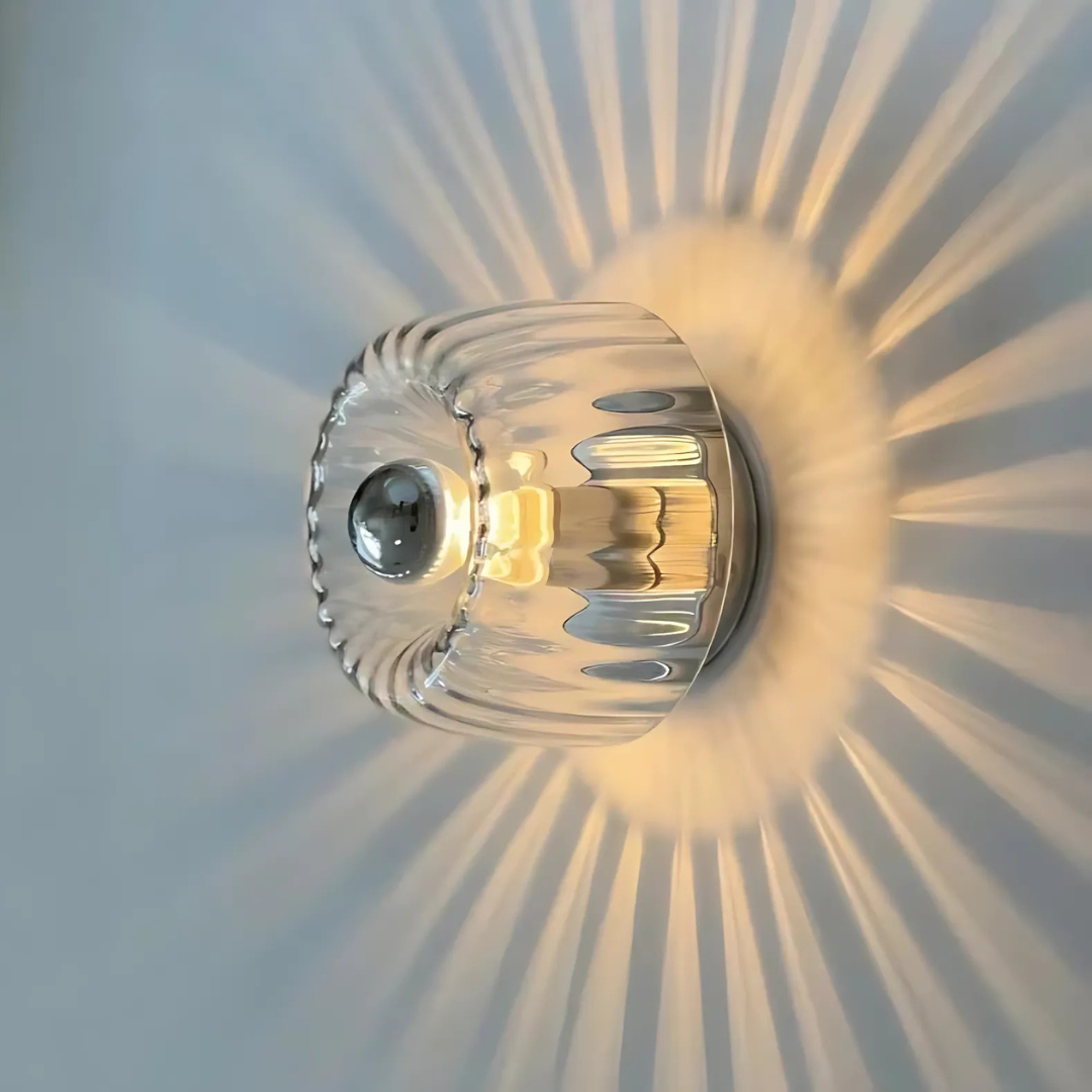 Stylish Glass Wall Sconce with Warm LED Lamp