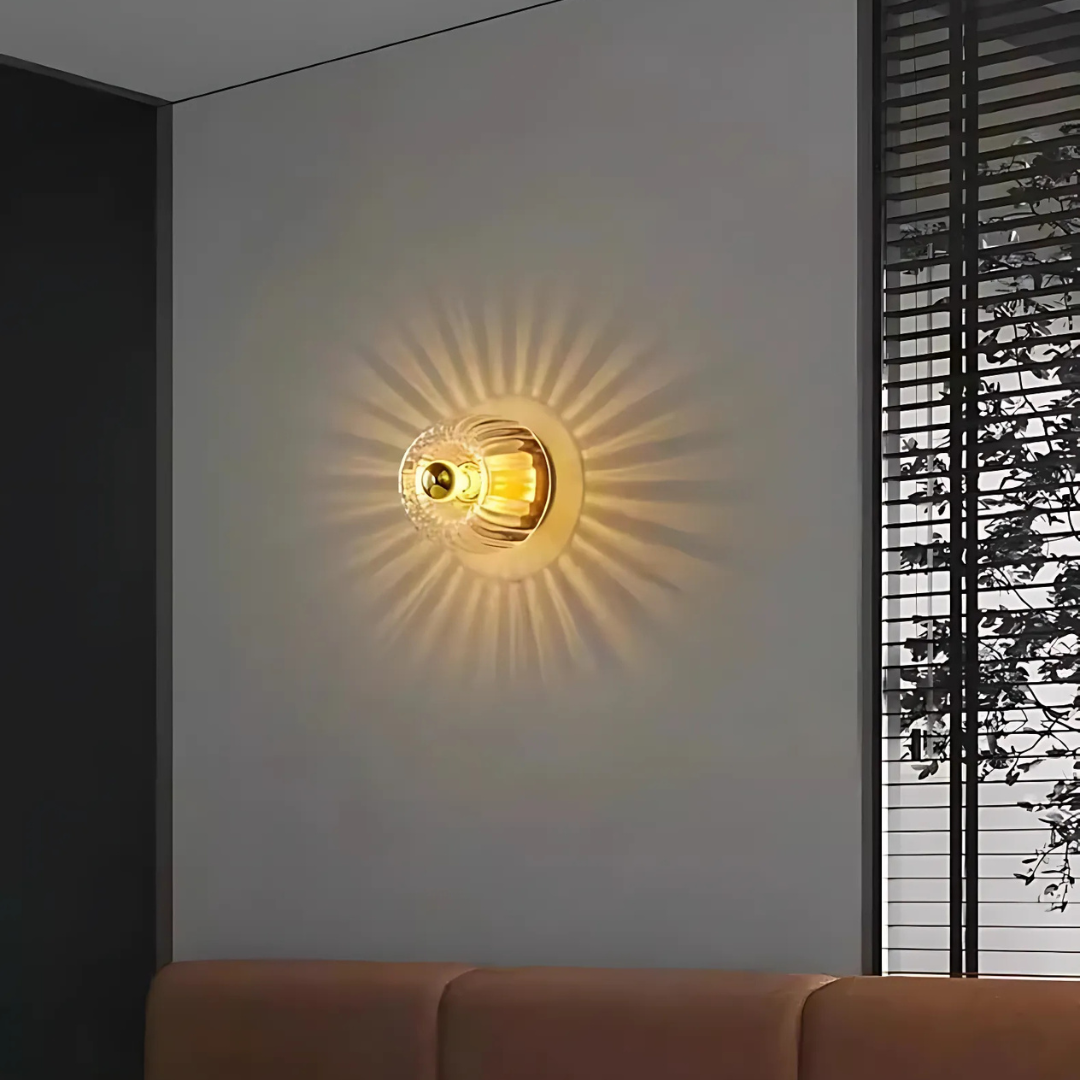 Stylish Glass Wall Sconce with Warm LED Lamp