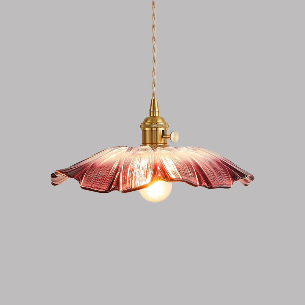 Vintage Floral Glass Pendant Light