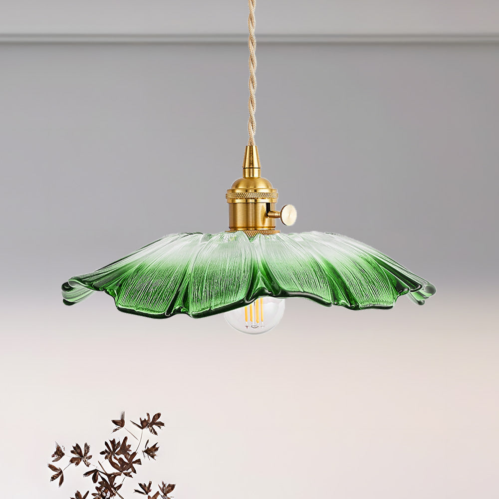 Vintage Floral Glass Pendant Light
