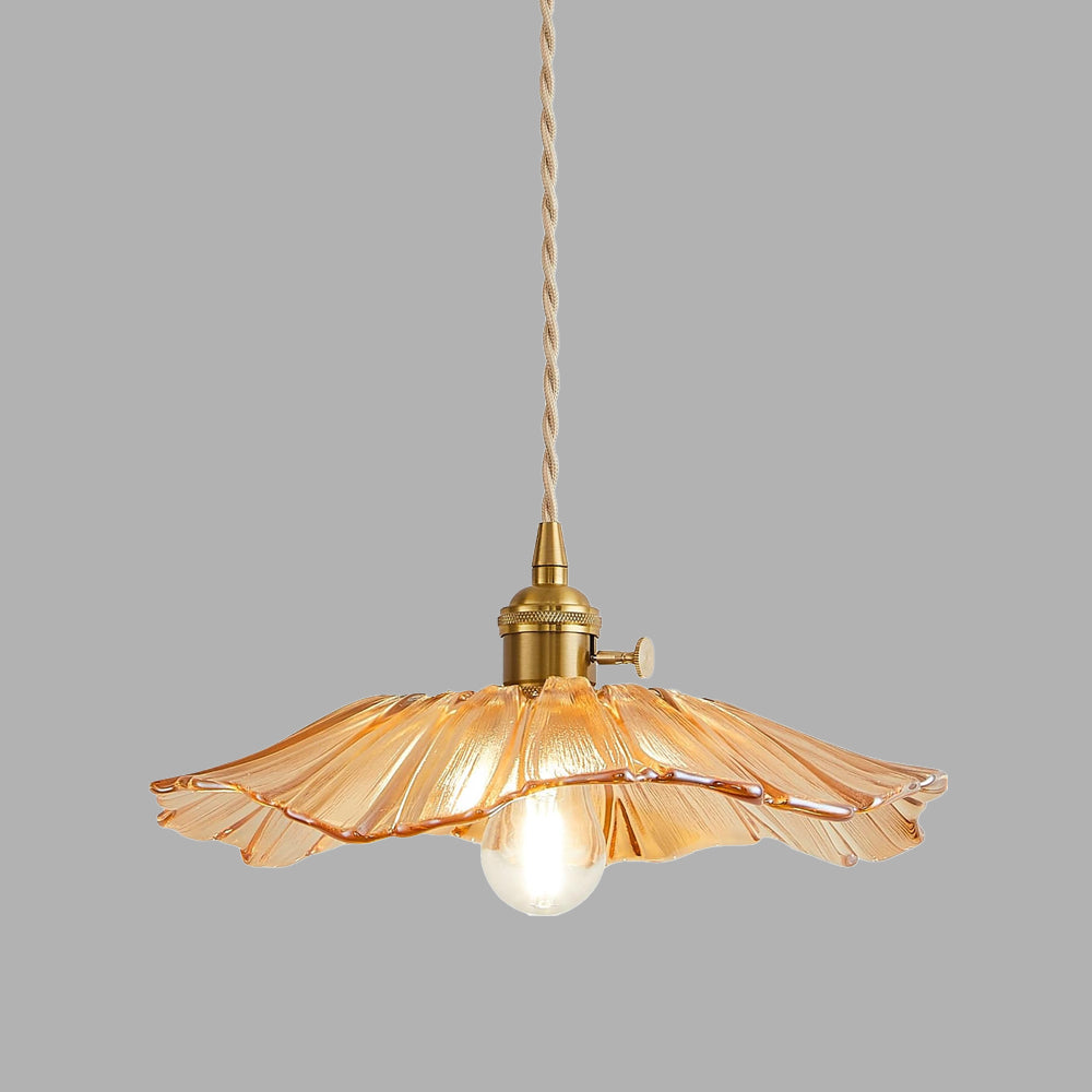 Vintage Floral Glass Pendant Light