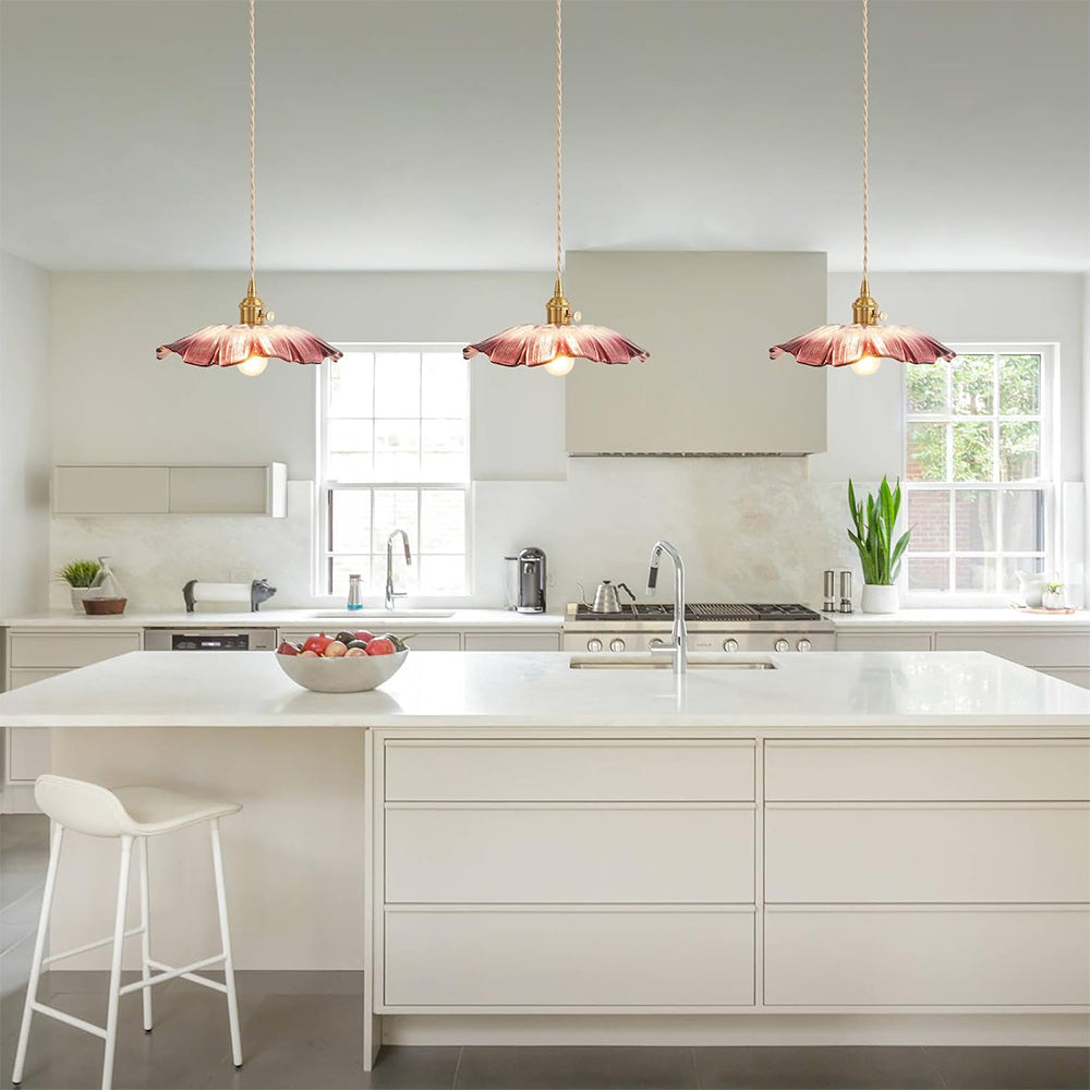 Vintage Floral Glass Pendant Light