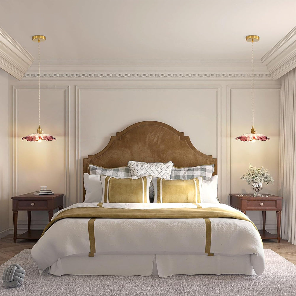 Vintage Floral Glass Pendant Light