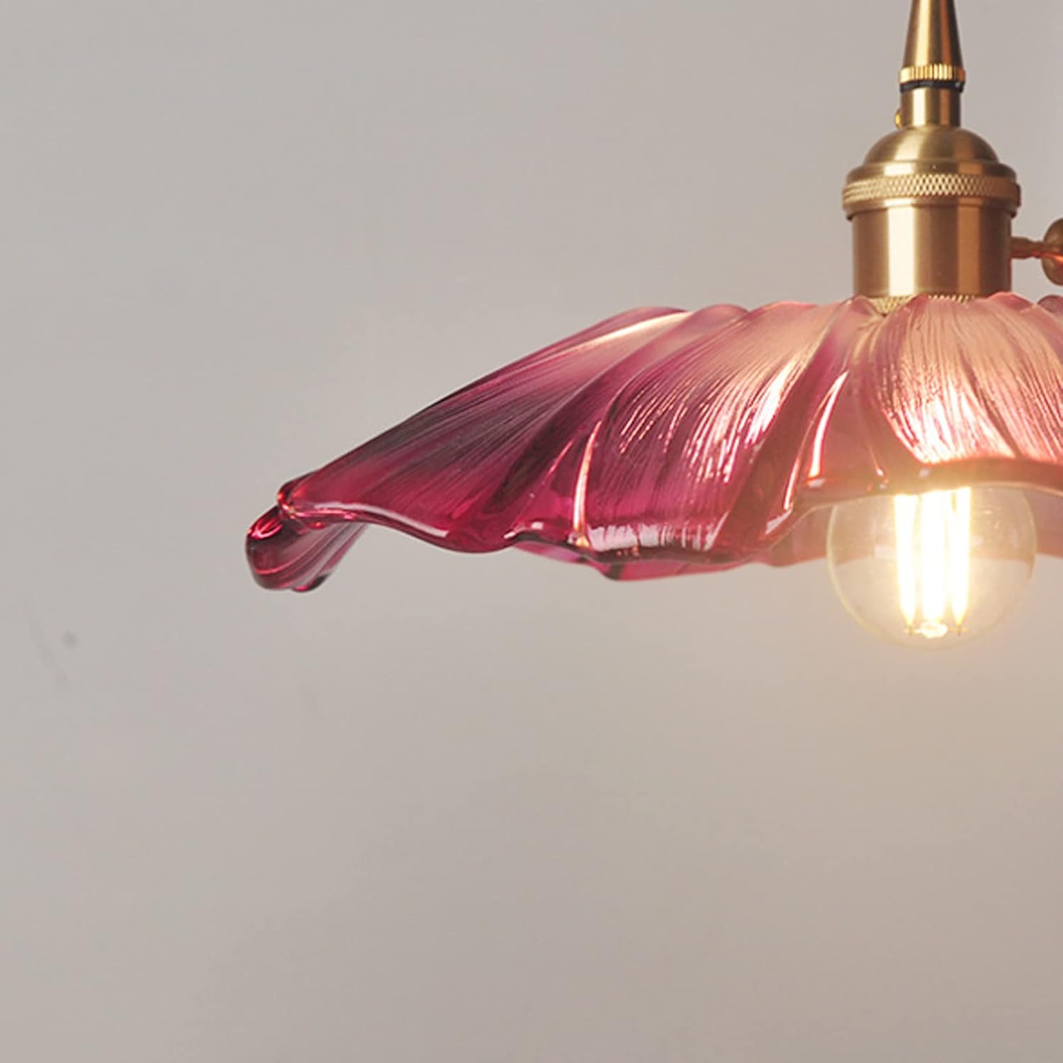 Vintage Floral Glass Pendant Light