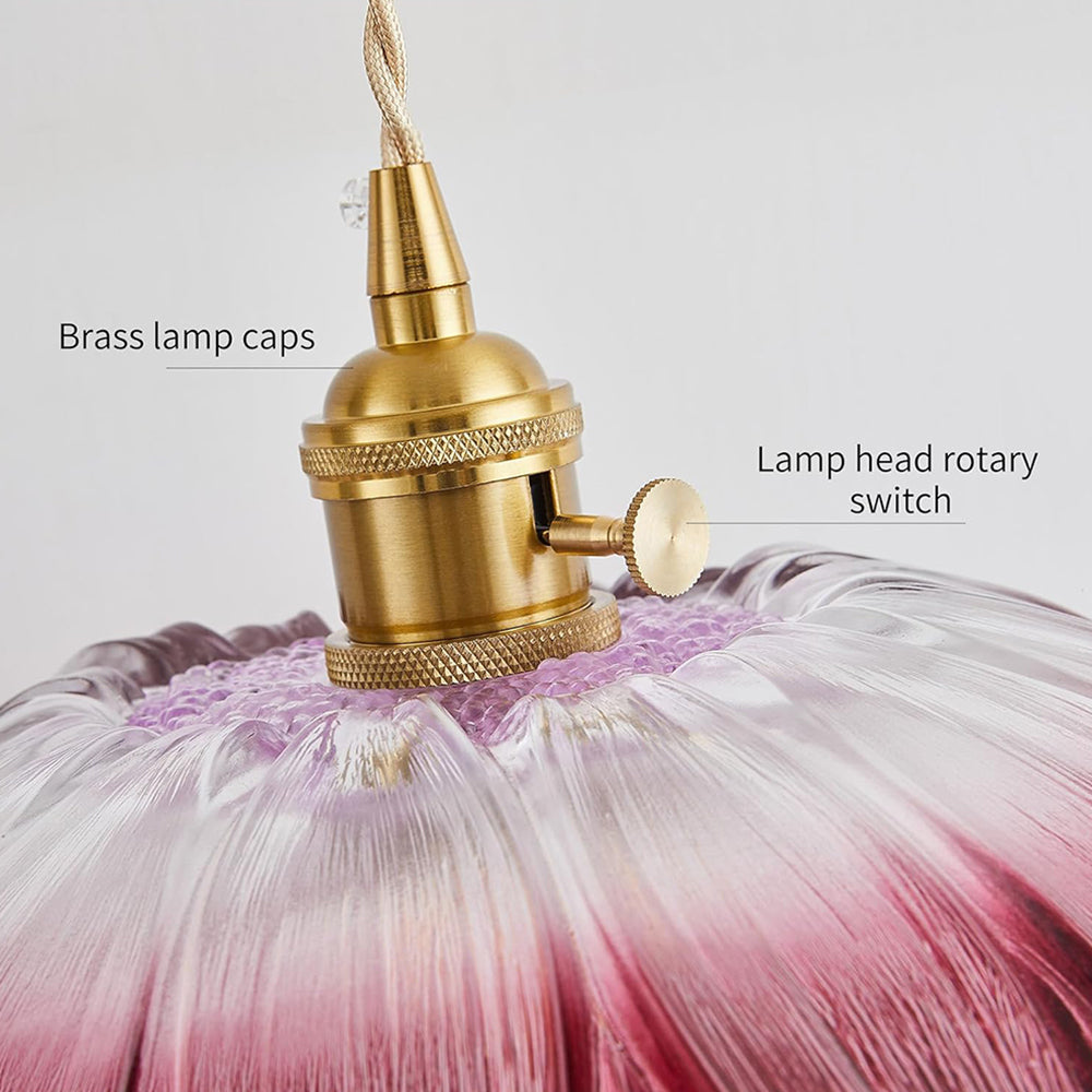 Vintage Floral Glass Pendant Light