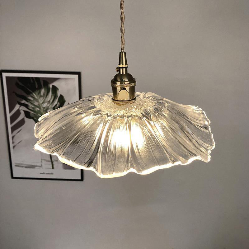 Vintage Floral Glass Pendant Light